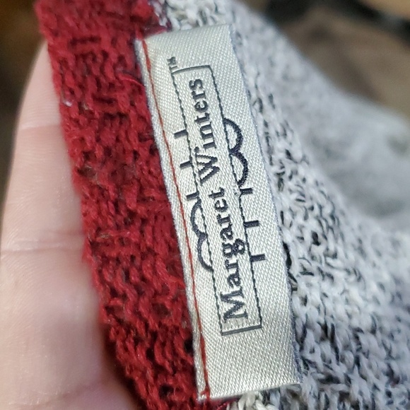 Margaret winters grey knit sweater cardigan with fun multicolored pockets - Picture 4 of 6